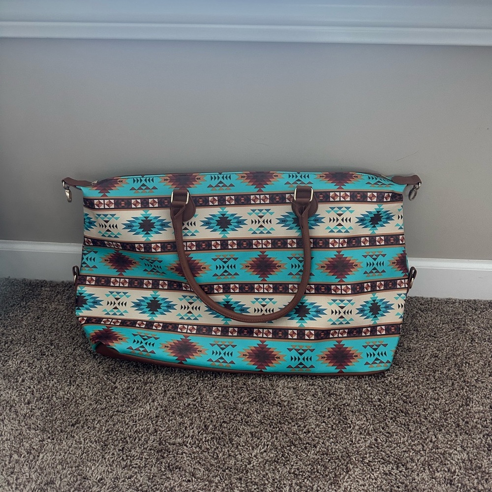 Tribal Patterned Tote Bag - Multicolor